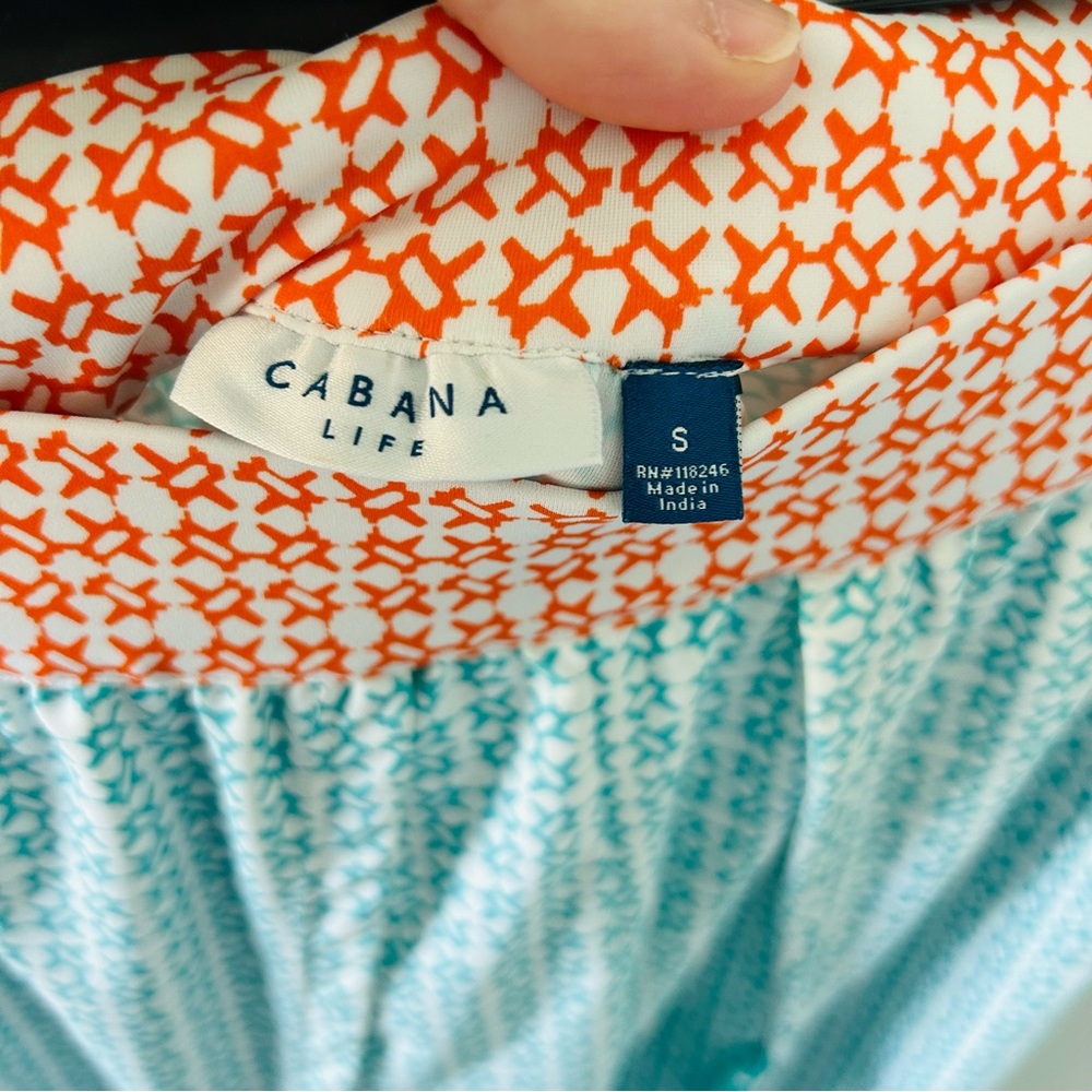 Cabana Life Blue White Orange Tassel High Rise Palazzo Wide Leg Pants S - Picture 7 of 11